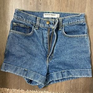 American Apparel high waisted jean shorts